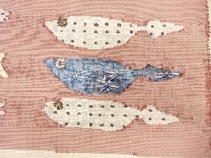 アンティーク　魚模様織り出し名古屋帯